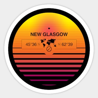 New Glasgow, Nova Scotia Retro Sunset Sticker